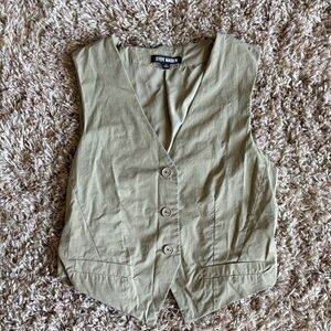 Steve Madden Khaki Women's Buttoned Vest